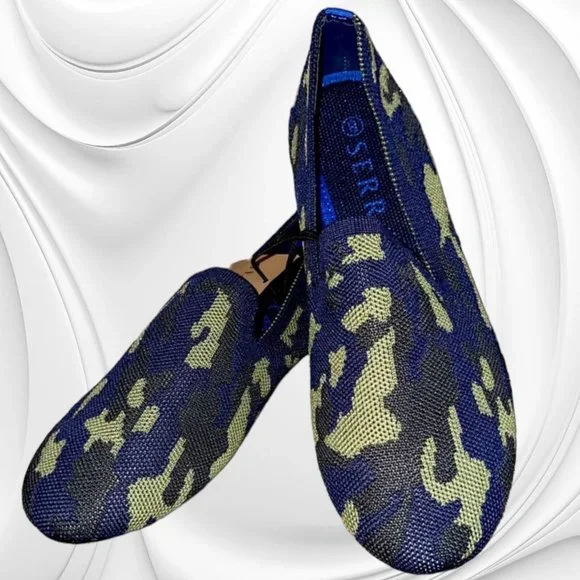 Serra Shoes Serra Sz Camouflage Print Womans Flats Slip On